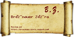 Brünauer Zóra névjegykártya